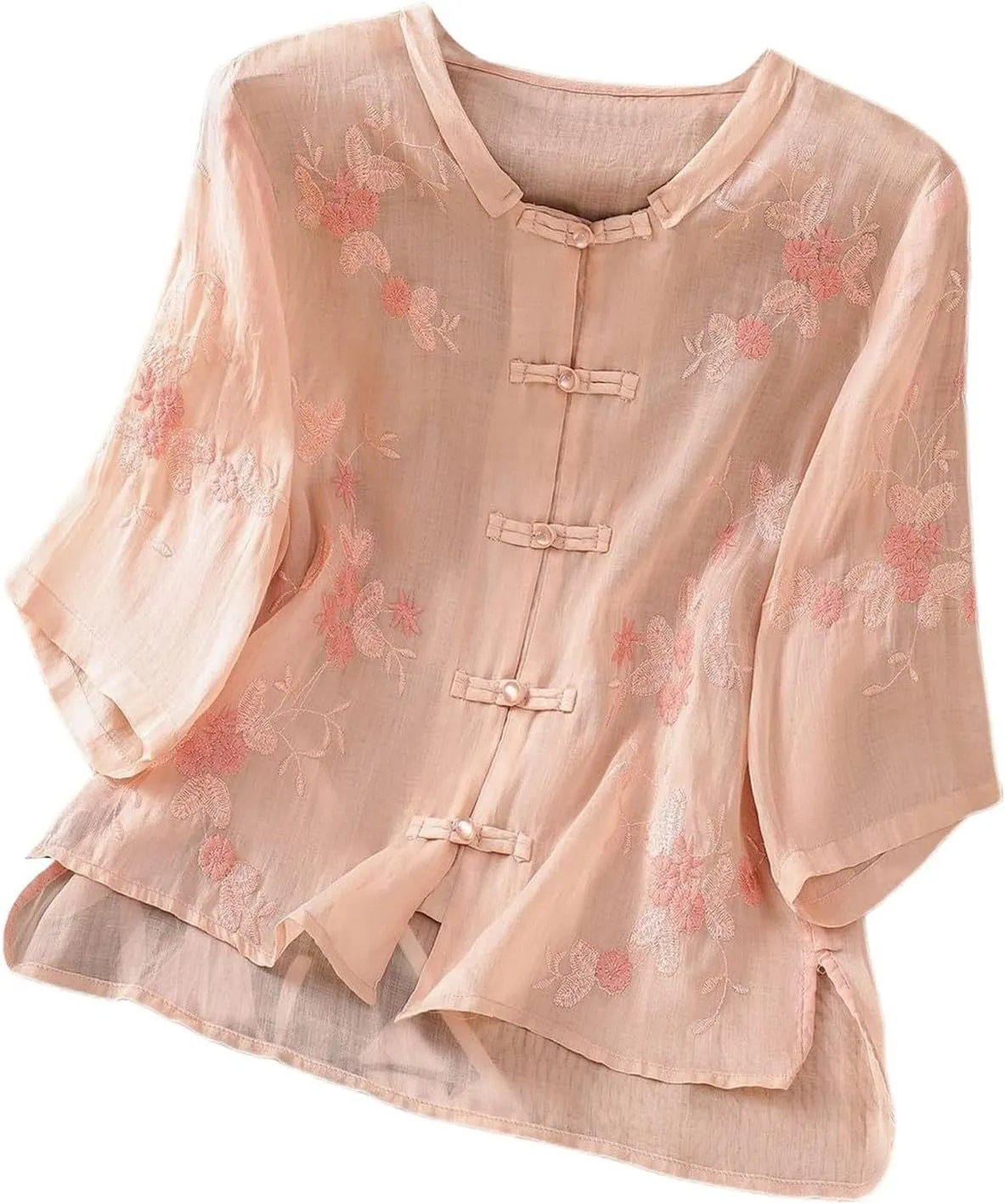Women Short Sleeve Linen Shirts Casual V-Neck 2025 Fashion T Shirt Bohemian Loose Summer Tshirt