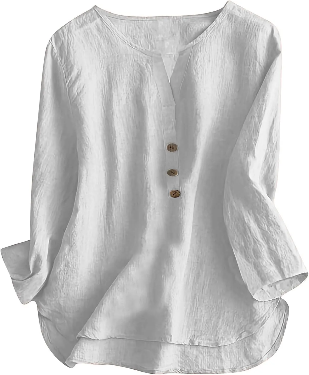 Women Short Sleeve Linen Shirts Casual V-Neck 2025 Fashion T Shirt Bohemian Loose Summer Tshirt