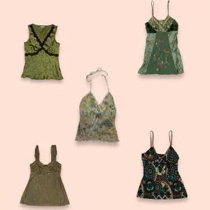 Y2K Earthy Green Cami Top (GRV-8-061)